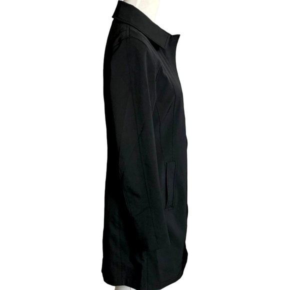 L8 Womens Raincoat Black Trench Size S Mid Length Slicker Spring Water Resistant - Picture 4 of 16